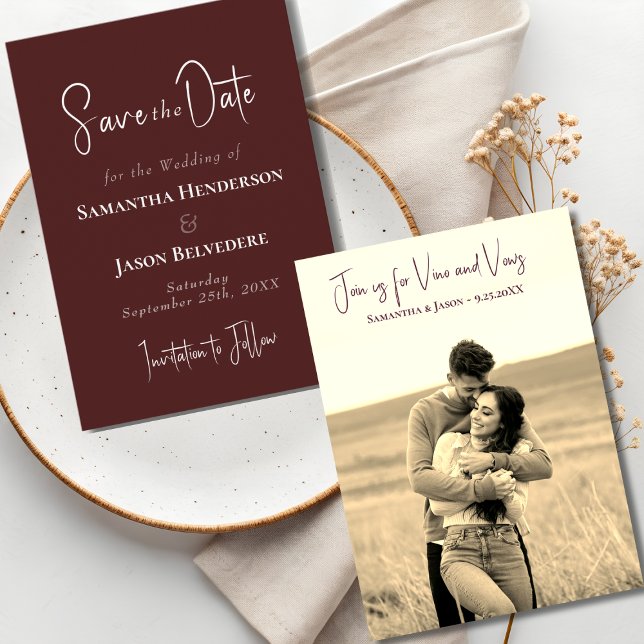 Carte Rustic Vineyard Wedding Save the Date  (Créateur téléchargé)