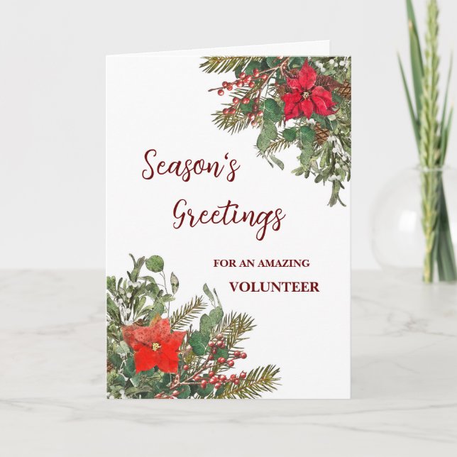 Carte Rustic Volunteer Christmas Holiday Card (Devant)