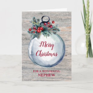 Carte Rustic Wood Nephew Joyeux Noël