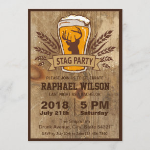 Carte Rustique Bachelor Beer & Stag