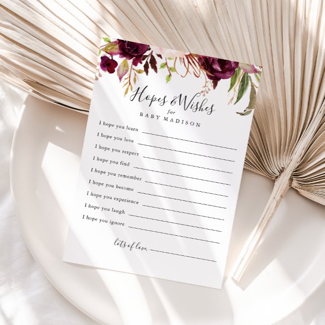 Carte Rustique Boho Floral Baby shower Espoirs & V (Créateur téléchargé)
