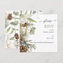 Rustique Botanique Pinecones Site Mariage RSVP