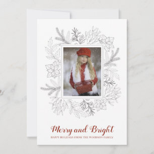 Carte Rustique Boughs Joyeux Vacances photo brillante