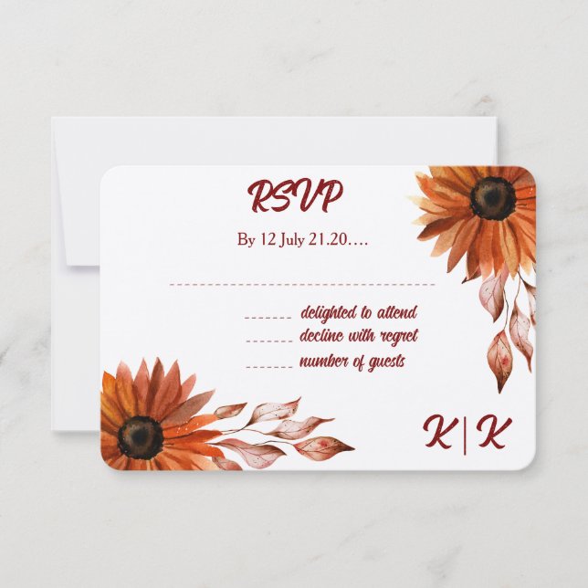 Carte Rustique&Cosy Mariage d'automne (Devant)
