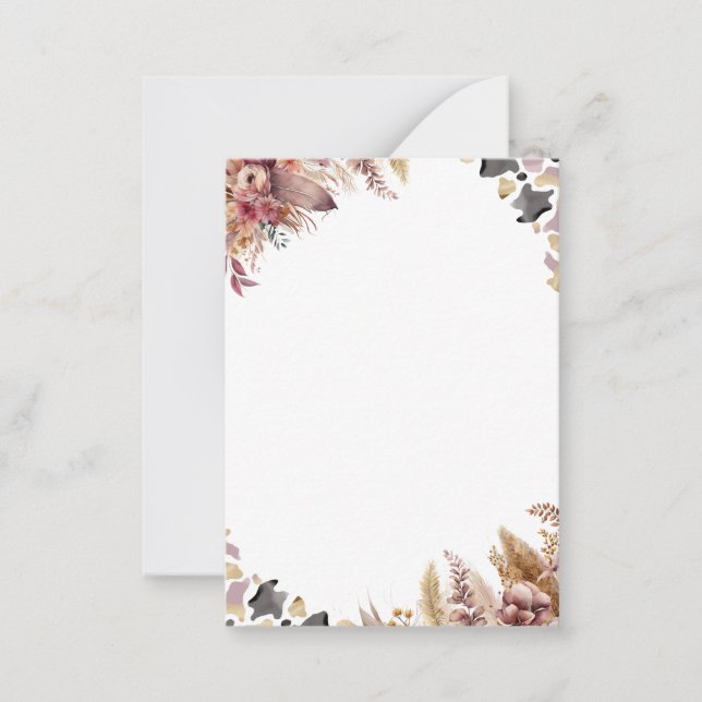 Carte Rustique de note florale de la vache sainte (Devant)