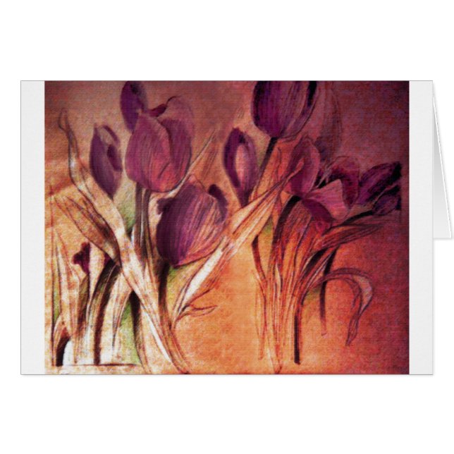 Carte rustique de tulipes (Devant horizontal)