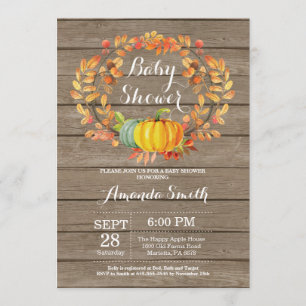 Carte rustique d'invitation de baby shower de