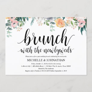 Carte rustique d'invitation de brunch de mariage