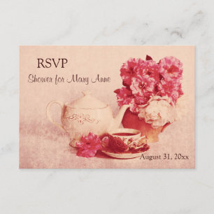 Carte rustique du thé RSVP de victorian