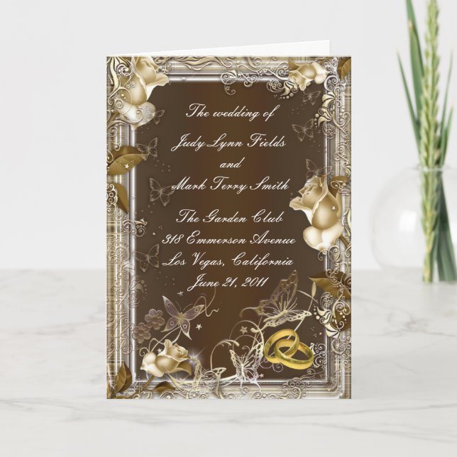 Carte Rustique Elegance White Rose (Devant)