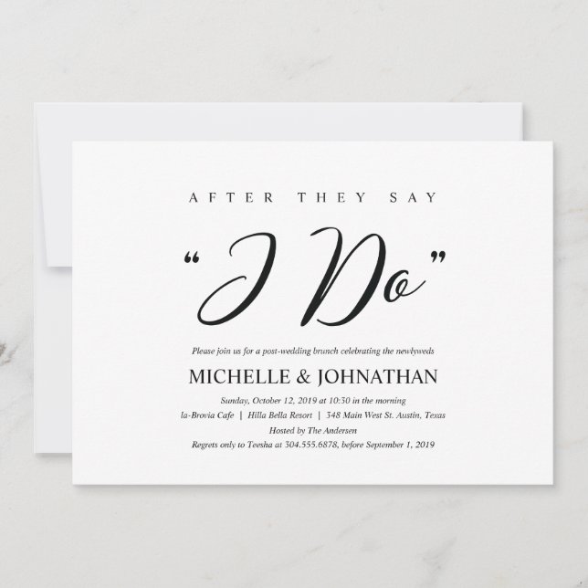 Carte rustique élégante d'invitation de brunch de (Devant)