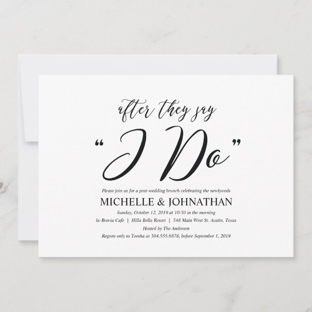 Carte rustique élégante d'invitation de brunch de (Devant)