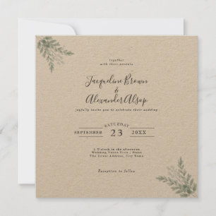 Carte Rustique Eucalyptus Eco Convivial Kraft Mariage pa