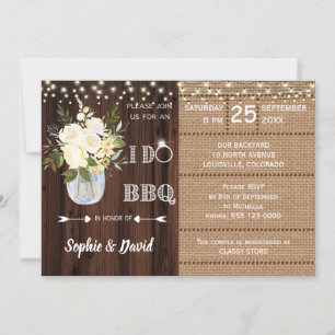 Carte Rustique Floral Burlap Éclairage à cordes de grang