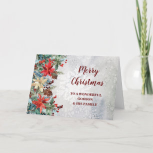 Carte Rustique Floral Godson & Family Joyeux Noël