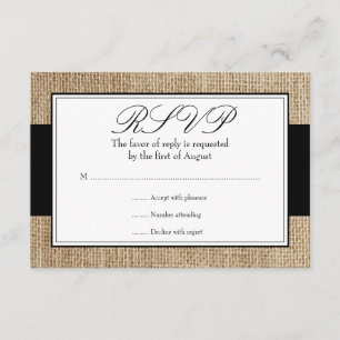 Carte rustique formelle de réponse de noir de