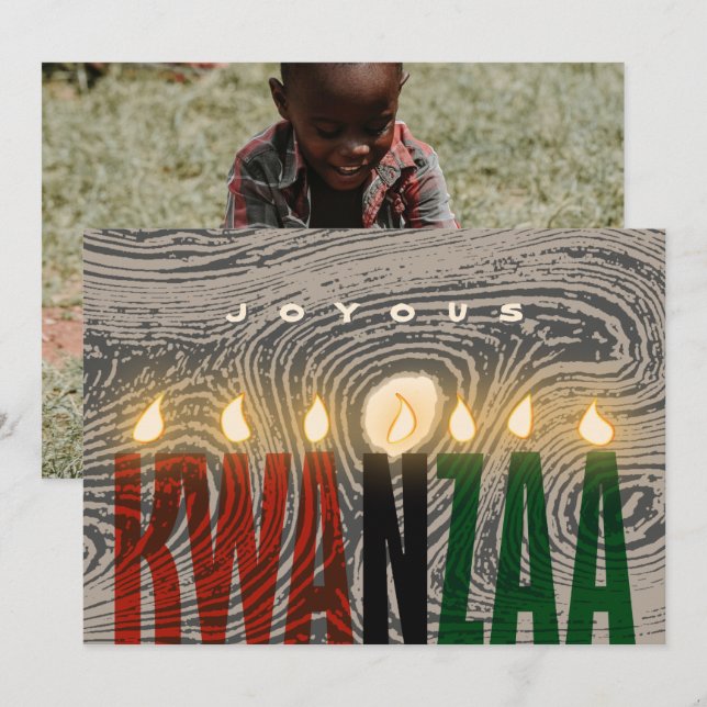 Carte Rustique Kwanzaa pour bougies (Devant / Derrière)