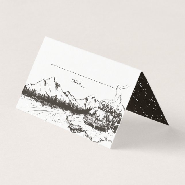 Carte Rustique Mariage de montagne d'hiver (Devant)