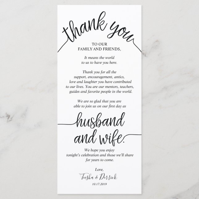 Carte Rustique Merci Mariage (Devant)