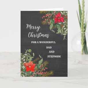 Carte Rustique Papa et StepMom Joyeux Noël