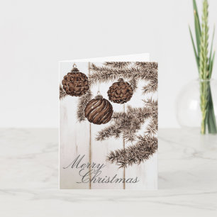 Carte Rustique Sepia Minimaliste Joyeux Noël