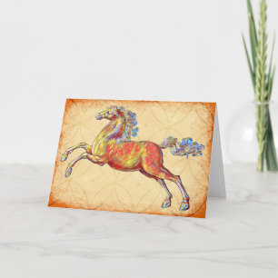 Carte Rustique Vintage illustrée de Cheval Art Not