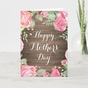Carte Rustique Watercolor Floral Mother's Day Card