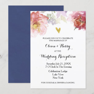 Carte Rustique Watercolor Floral Wedal