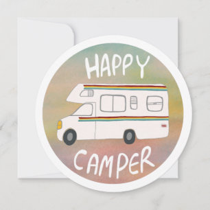 Carte RV Happy Camper Rainbow Sunset Motorhome