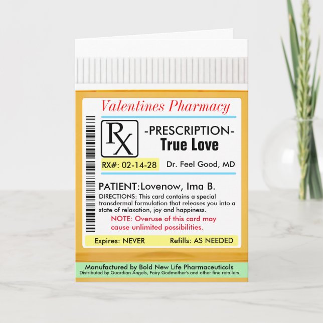 Carte RX Prescription for Love (Devant)