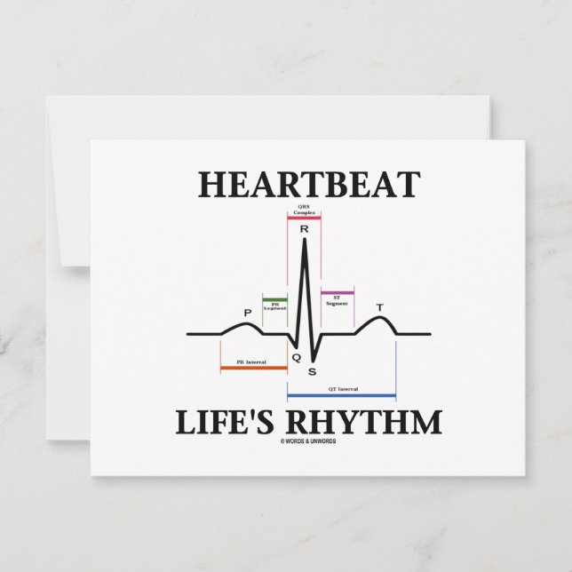 Carte Rythme de la vie Heartbeat (ECG/EKG Heartbeat) (Devant)