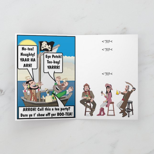 CARTE SAC DE THÉ JOKE. (Intérieur)