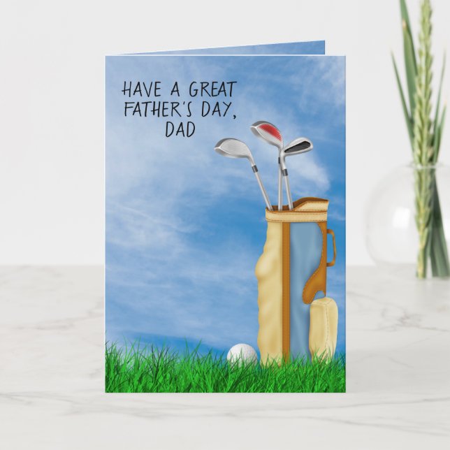 Carte Sac et balle de golf fête des pères (Devant)