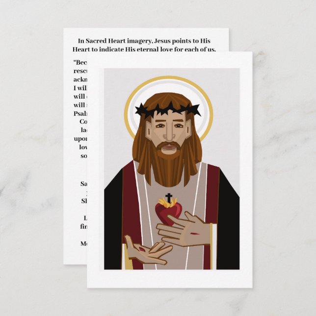 Carte Sacré Coeur de Jésus (Devant / Derrière)