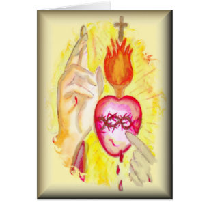 Carte sacrée de prière de coeur de consécration