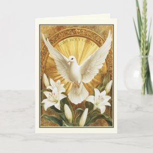 Carte Sacrement de Confirmation Saint-Esprit Lys blancs