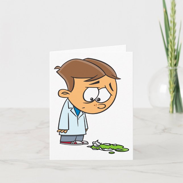 Carte Sad Boy Scientist avec Broken Experiment (Créateur téléchargé)