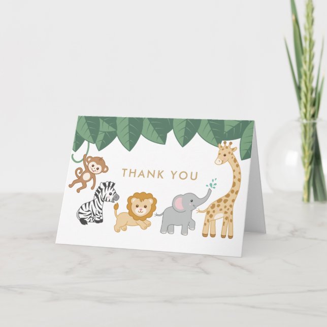 Carte Safari animal merci (Devant)