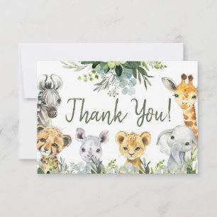 Carte Safari Animaux Oh Baby Green Jungle Baby shower