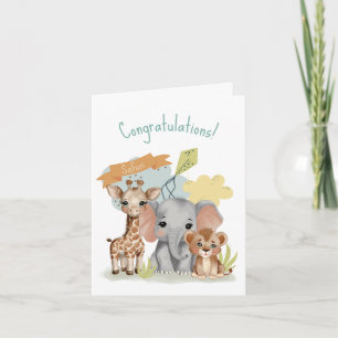 Carte Safari Bébé Animaux Douche Nouveau bébé