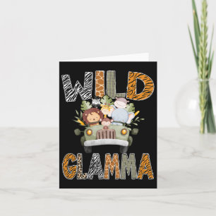 Carte Safari dans la jungle pour le 1er anniversaire de 
