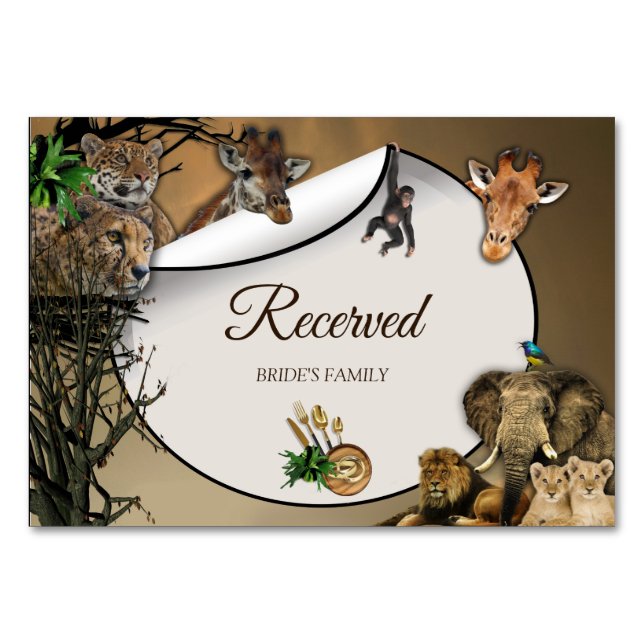 Carte Safari Outdoor Mariage Réservée (Devant)