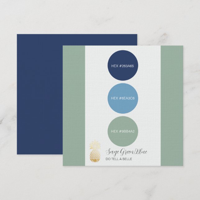 Carte Sage Green Blue Color (Devant / Derrière)