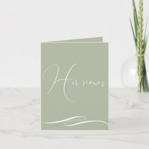 Carte Sage Green Client Cadeau Logo Mariage Vows Livret
