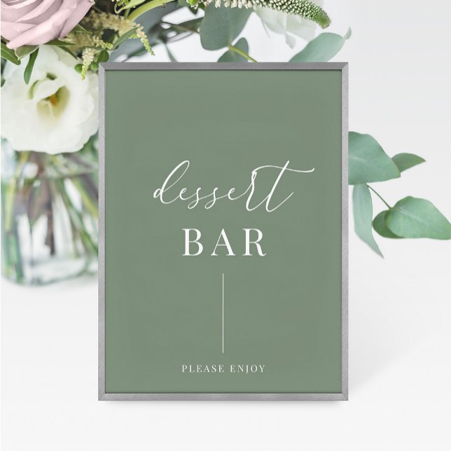 Carte Sage Green Moderne Elégant Mariage Dessert Bar Sig (Créateur téléchargé)
