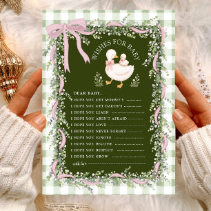 Carte Sage Green Silly Goose Vœux pour Jeu de Bébé