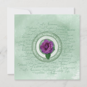Carte Sage Vert avec Citation d'autonomisation de Rose V