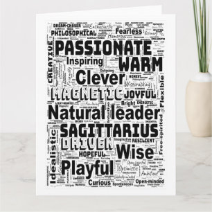 Carte Sagittaire Nuage de mots d'inspiration du zodiaque