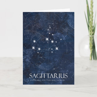 Carte Sagittarius avec nom, starsign zodiac