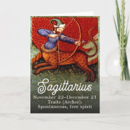Carte Sagittarius Horoscope Zodiac Art médiéval Annivers